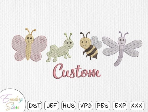 Download Customizable Spring Insects Embroidery - Spring Collection