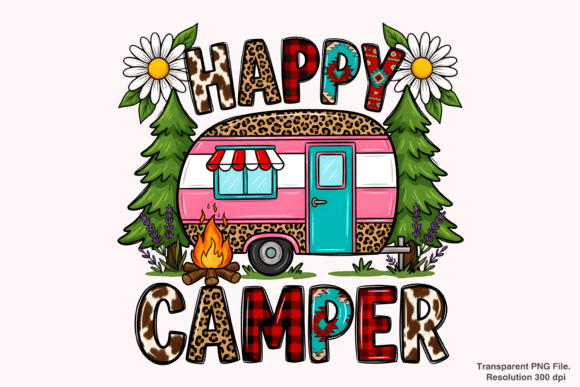 Download Happy Camper Png, Retro Camping Png - Camper Collection