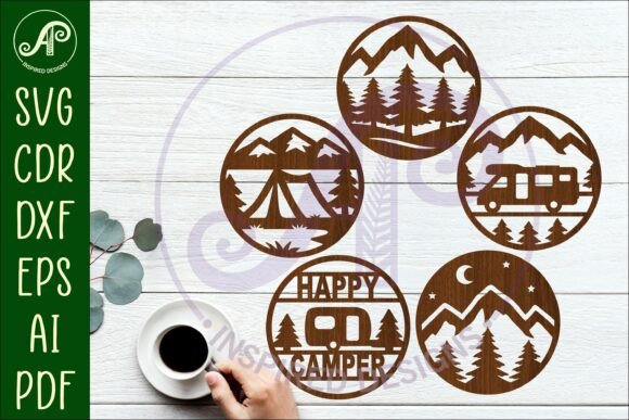 Download Camper Coasters, Laser Cut out Camping - Camper Collection